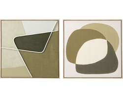 J-Line schilderij Geometrisch - hout - mix - 2 stuks