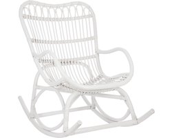 J-Line schommelstoel - rotan - wit