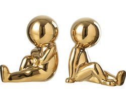 J-Line Set Van 2 Boekensteun Marcel Steengoed Goudkleurig