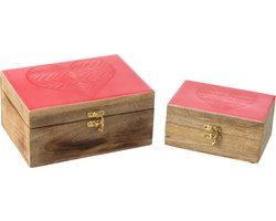 J-Line Set Van 2 Dozen Hart Mangohout Roze