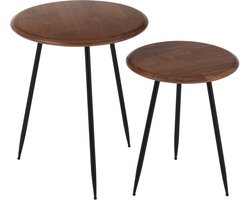 J-Line Set Van 2 Salontafel Neo Rubber Naturel/Zwart