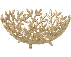 J-Line sierschaal Blad - aluminium - goud - small