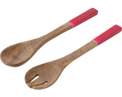 J-Line slabestek - mangohout - roze/naturel - 2 stuks