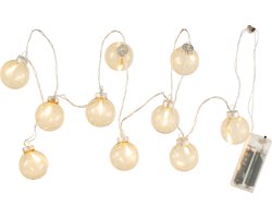 J-Line Slinger 10 Ballen+ Led Effen Glas Geel - Tuinverlichting 165 x 4.5 x 4.5 cm