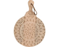 J-Line snijplank Etnisch Rond Mango - hout - naturel