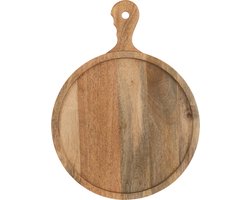 J-Line snijplank Rond Handvat Mango snijplank - hout - naturel