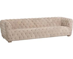 J-Line sofa 3 Zit Knopen Suede - kunststof - beige