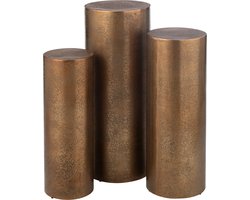 J-Line sokkel Pilaren Rond - metaal - goud - 3 stuks