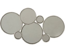 J-Line spiegel 6 Ronden - metaal - zilver - 57 x 32.5 cm