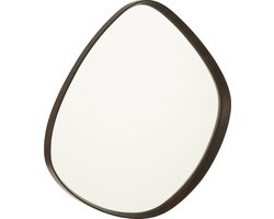 J-Line spiegel Abstract - hout/glas - donkerbruin - small - 70 x 61 cm