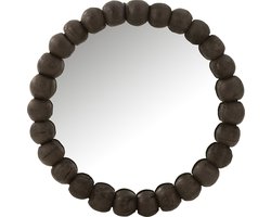 J-Line spiegel Bollen - hout - zwart - Ø 80 cm