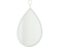 J-Line spiegel Drop - glas - wit - medium - 37 x 61.5 cm
