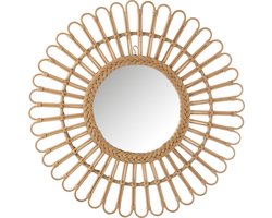 J-Line spiegel Ellen Rond - rotan - naturel - small - Ø 60 cm