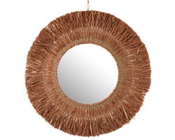 J-Line spiegel Hangend Rond - rotan - bruin - Ø 61.5 cm
