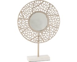 J-Line spiegel Koraal Voet Marmer - metaal - champagne - 34 x 49.5 cm