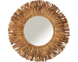 J-Line spiegel Maurice Rond - jute - bruin - large - Ø 104 cm