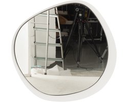 J-Line spiegel - metaal/glas - wit - large - Ø 86.5 cm
