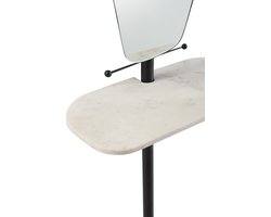 J-Line spiegel + muurplank Marmer - ijzer/glas - wit/zwart - 185 cm hoog
