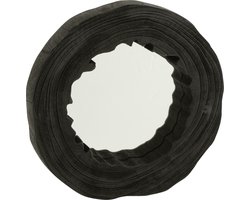 J-Line spiegel Onregelmatig Paulownia - hout - zwart - large - Ø 40 cm