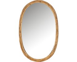 J-Line spiegel Ovalo - jute/glas - naturel - 61.5 x 95 cm