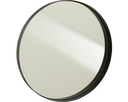 J-Line spiegel Rond Boord - metaal - zwart - large - Ø 50 cm