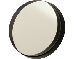 J-Line spiegel Rond Boord - metaal - zwart - small - Ø 30 cm