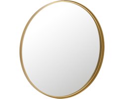 J-Line spiegel Rond Hoge Rand - metaal/glas - goud - medium - Ø 80 cm