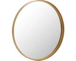 J-Line spiegel Rond Hoge Rand - metaal/glas - goud - small - Ø 60 cm
