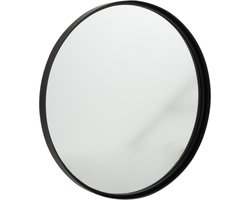 J-Line spiegel Rond Hoge Rand - metaal/glas - zwart - small - Ø 60 cm