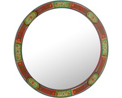 J-Line spiegel Rond Kader - hout - multi - Ø 75 cm