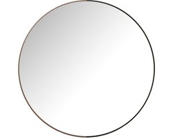 J-Line spiegel Rond - metaal/hout - zwart - large - Ø 90 cm