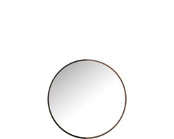 J-Line spiegel Rond - metaal/hout - zwart - small - Ø 40 cm