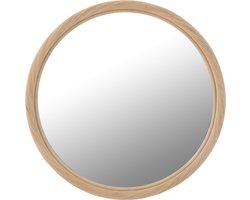 J-Line spiegel Rond - rotan/glas - naturel - medium - Ø 66.5 cm