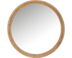 J-Line spiegel Rond - spar/glas - naturel - Ø 75 cm