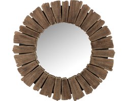 J-Line spiegel Vacay - hout - naturel - large - Ø 66 cm