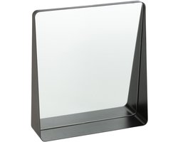 J-Line spiegel Vierkant - metaal/glas - zwart - 38 x 41 cm