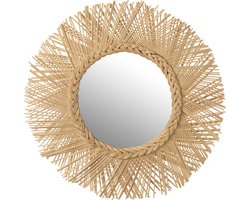 J-Line spiegel Vlecht - rotan - naturel - Ø 60 cm