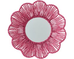 J-Line spiegel - zeegras - donkerroze