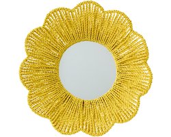 J-Line spiegel - zeegras - geel