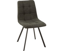 J-Line stoel Babette - textiel/metaal - donkergrijs - 2 stuks