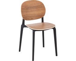 J-Line stoel Basic - polyester/kunststof - naturel - 2 stuks