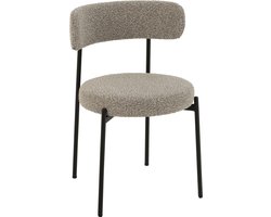 J-Line stoel Bouclé - multiplex/polyester - grijs/zwart