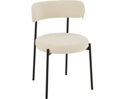 J-Line stoel Bouclé - multiplex/polyester - wit/zwart
