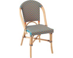 J-Line stoel Ego - riet - orange/turkoois - 2 stuks