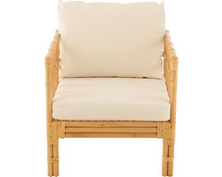 J-Line stoel Elise + kussen - rotan/textiel - naturel/wit