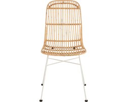 J-Line stoel Emma - rotan/metaal - naturel/wit