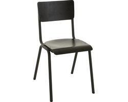 J-Line stoel - hout/metaal - zwart