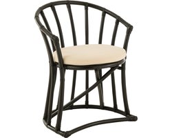 J-Line stoel + kussen - jute/textiel - zwart/wit