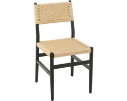 J-Line stoel Lap - beukenhout/touw - zwart