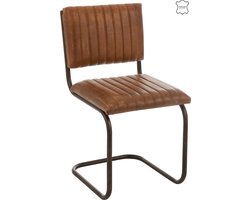 J-line - Stoel Modern Leder/metaal Cognac - 52x45x88cm